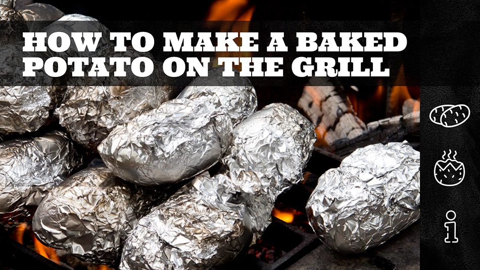 Baked potato in foil on grill deals
