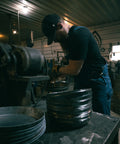 Scott fabricating a Lockhart skillet in a blacksmith shop