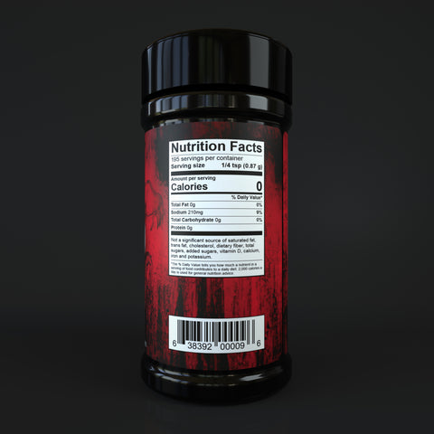 Nutrition Facts on Bearded Butcher Bold Blend Seasoning