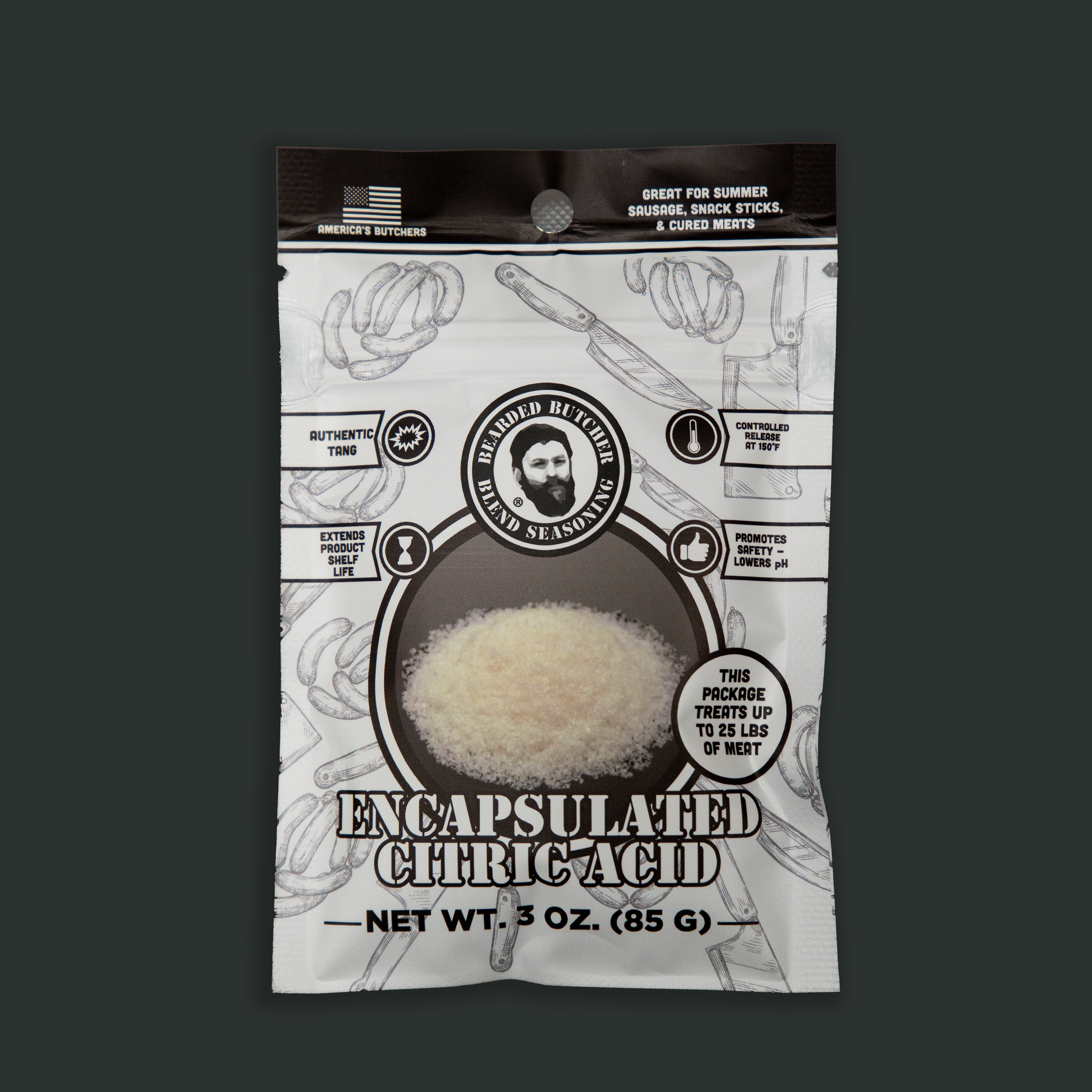 Case of 12 Encapsulated Citric Acid 60% - (Non-GMO) 3oz packs