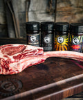 Original, Black, Butter, and Hollywood Bearded Butcher Blend Seasoning Shakers by Tomahawk Steak