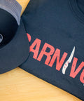 Carnivore T-Shirts on Table with Bearded Butcher Blend Seasoning Hat
