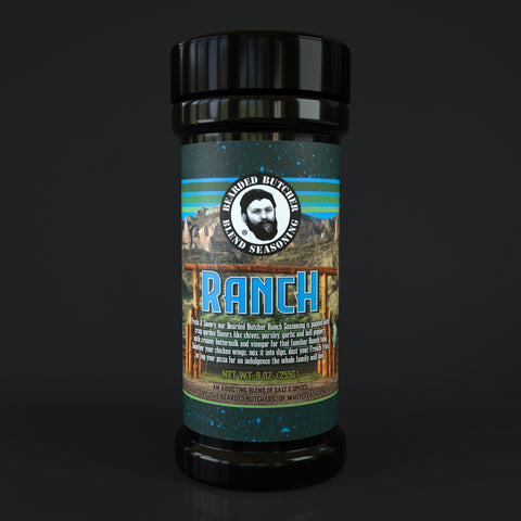 front label of Bearded Butcher Ranch Seasoning