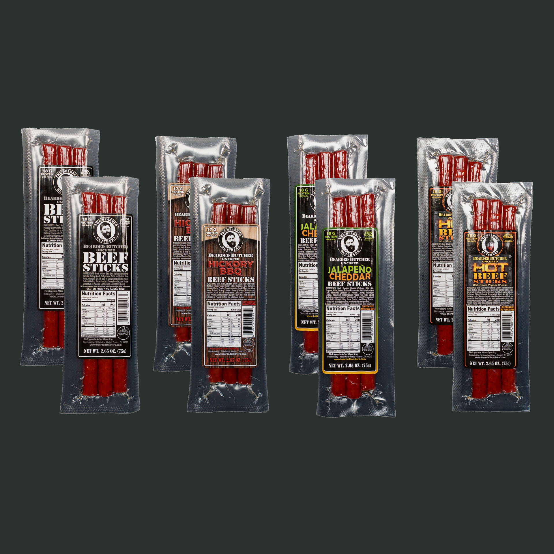 Bearded Butcher 2.65oz Beef Stick 8 Count Variety Pack – The