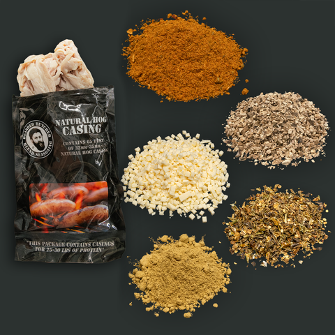 DELUXE Pizza Bratwurst DIY Kit w/ Natural Hog Casings