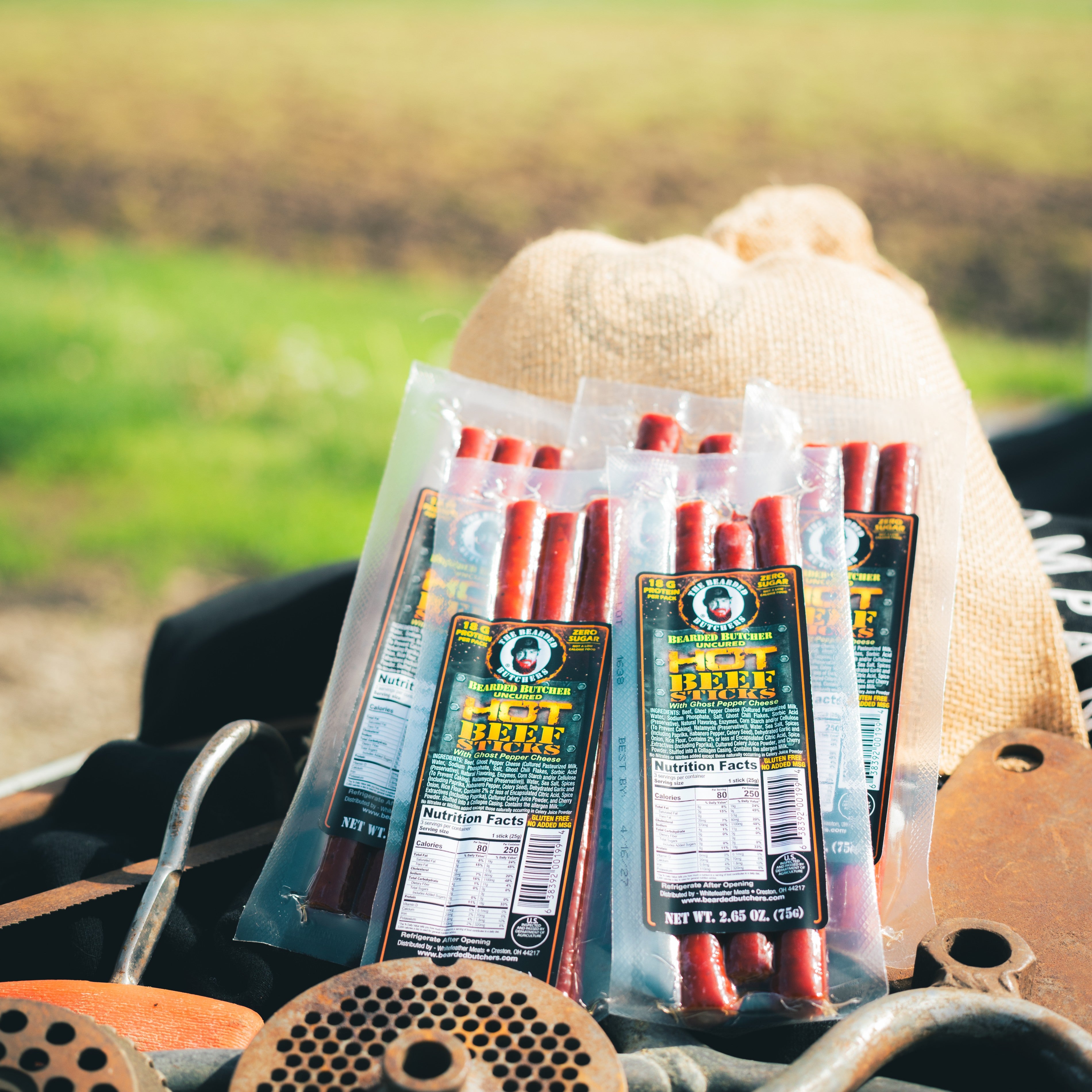 Bearded Butcher Hot Beef Sticks with Ghost Pepper Cheese 2.65oz