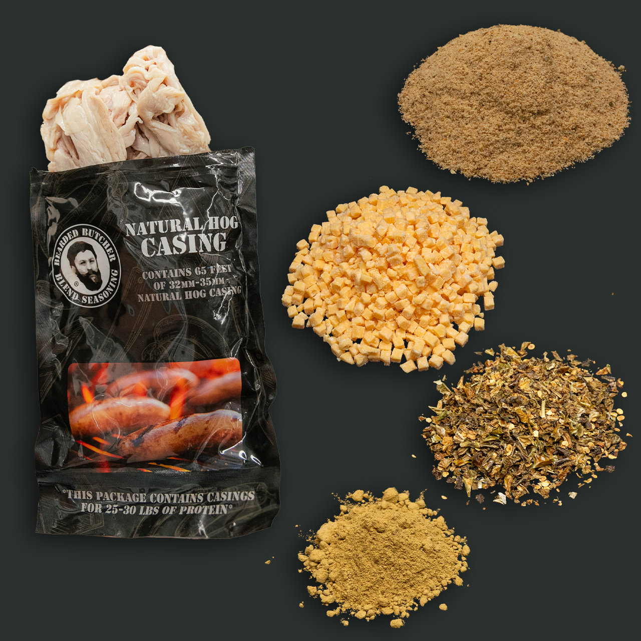 Jalapeño Cheddar Bratwurst DIY Kit w/ Natural Hog Casings – The