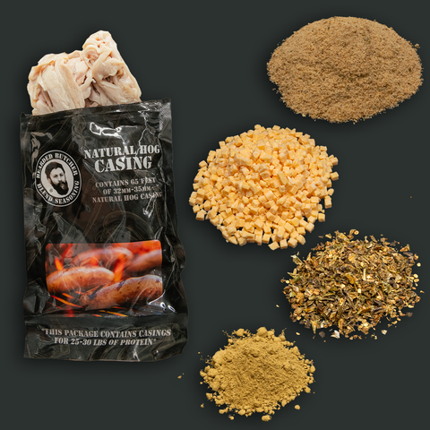 Jalapeño Cheddar Bratwurst DIY Kit w/ Natural Hog Casings