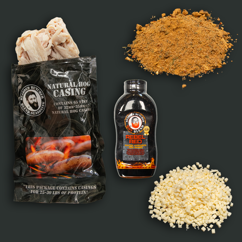 Macho Nacho Bratwurst DIY Kit w/ Natural Hog Casings