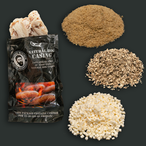 Mushroom and Swiss Bratwurst DIY Kit w/ Natural Hog Casings