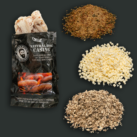 Philly Cheesesteak Bratwurst DIY Kit w/ Natural Hog Casings