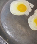 Frying eggs in a Lockhart skillet