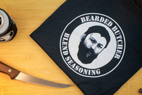 Bearded Butcher Blend Seasoning Shirt Folded on Table