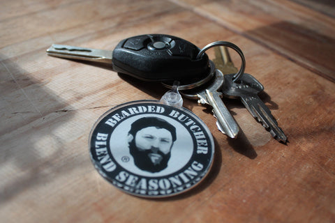 Bearded Butcher Logo Keychain with Keys - Bearded Butcher Blend Seasoning