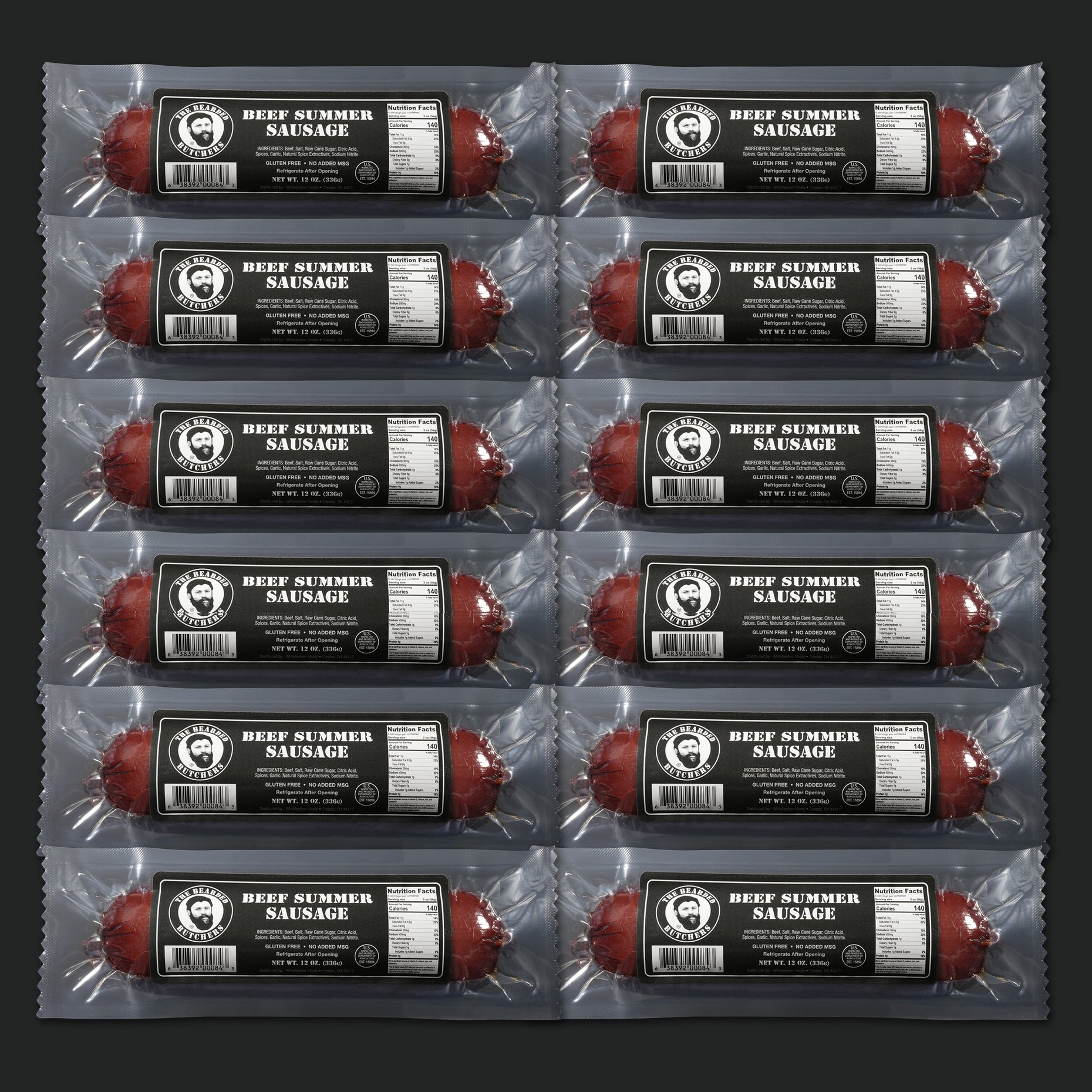 Bearded Butcher Summer Sausage 12oz The Bearded Butchers