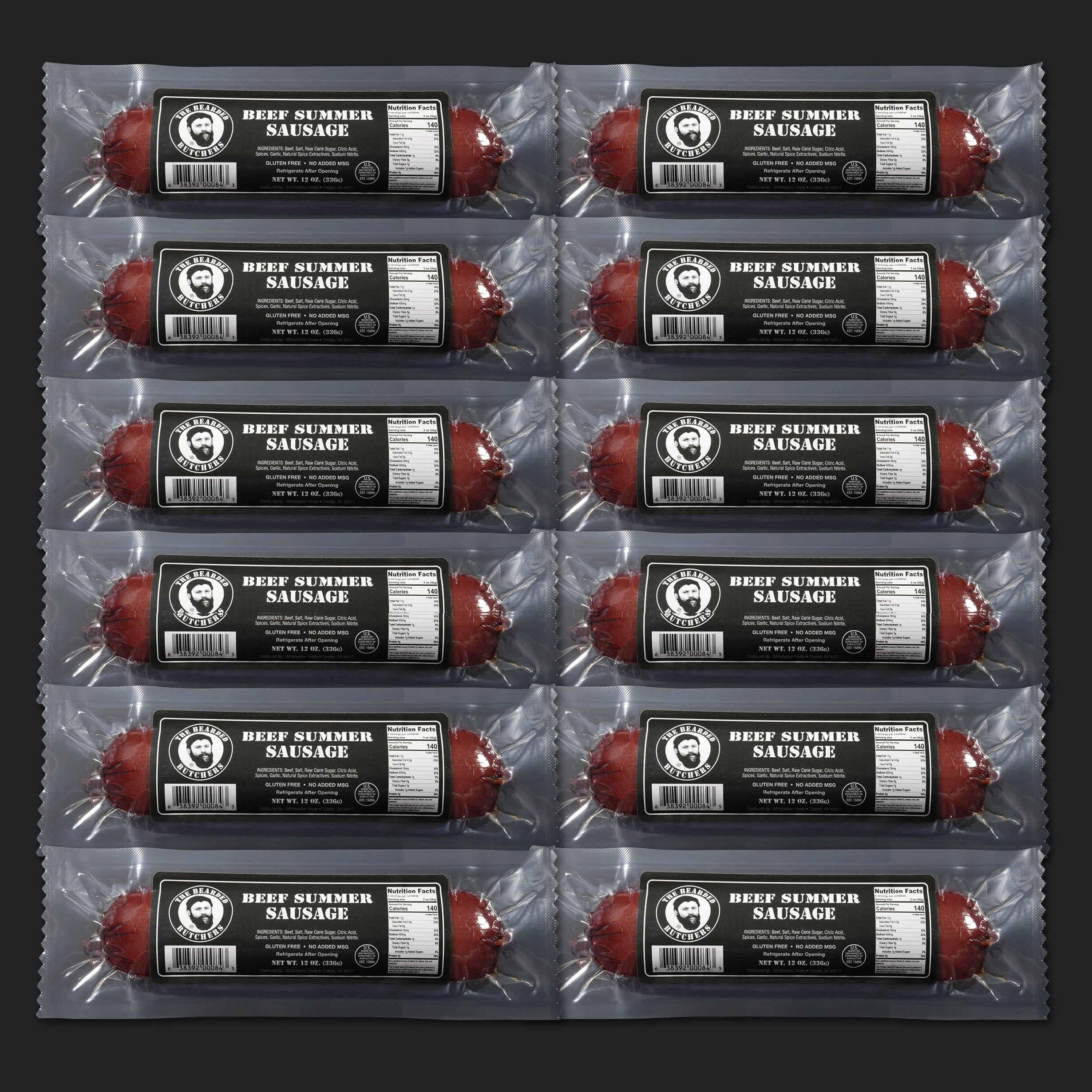 Bearded Butcher Summer Sausage 12oz The Bearded Butchers