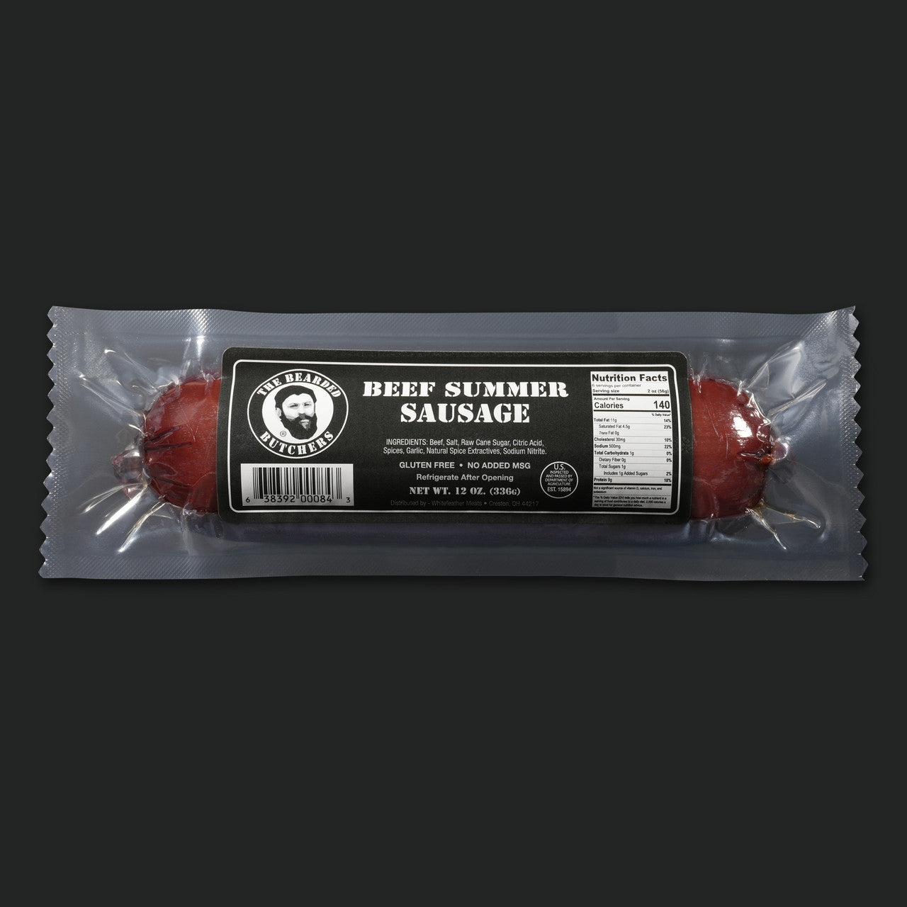 Bearded Butcher Summer Sausage 12oz The Bearded Butchers