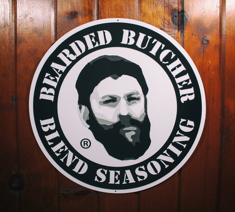 Bearded Butcher Blend Seasoning Round Metal Sign - Bearded Butcher Blend Seasoning