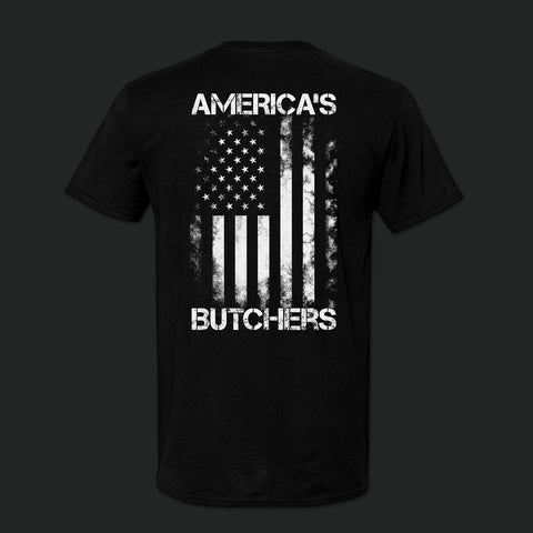 The Bearded Butchers Black Flag Logo T-Shirts - Back